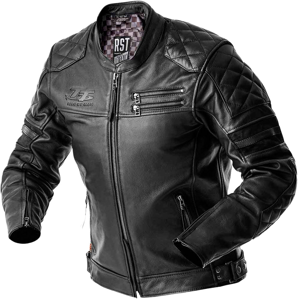 RST Hillberry D3O Leather Motorcycle Jacket Black - Size Medium