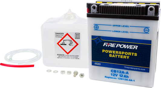 Fire Power CB12A-A 12V Heavy Duty Motorcycle Battery with Acid Pack