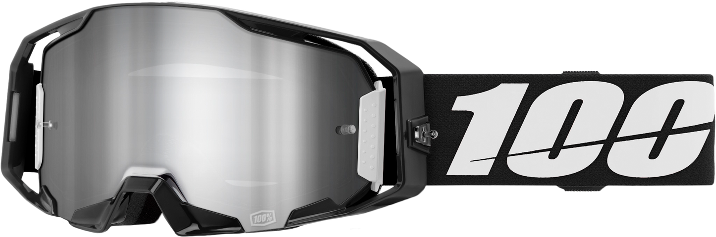 100 Percent ARmatic Black Mirror Silver Flash Lens Motocross Goggle (Part #50060-00001)