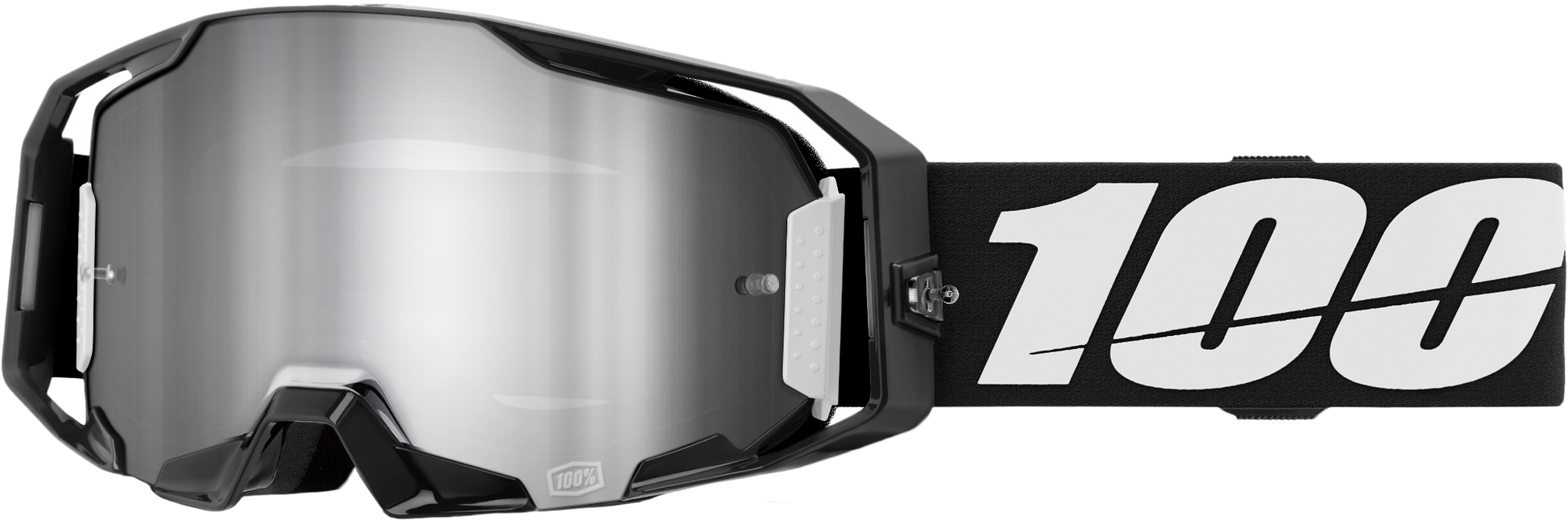 100 Percent ARmatic Black Mirror Silver Flash Lens Motocross Goggle (Part #50060-00001)
