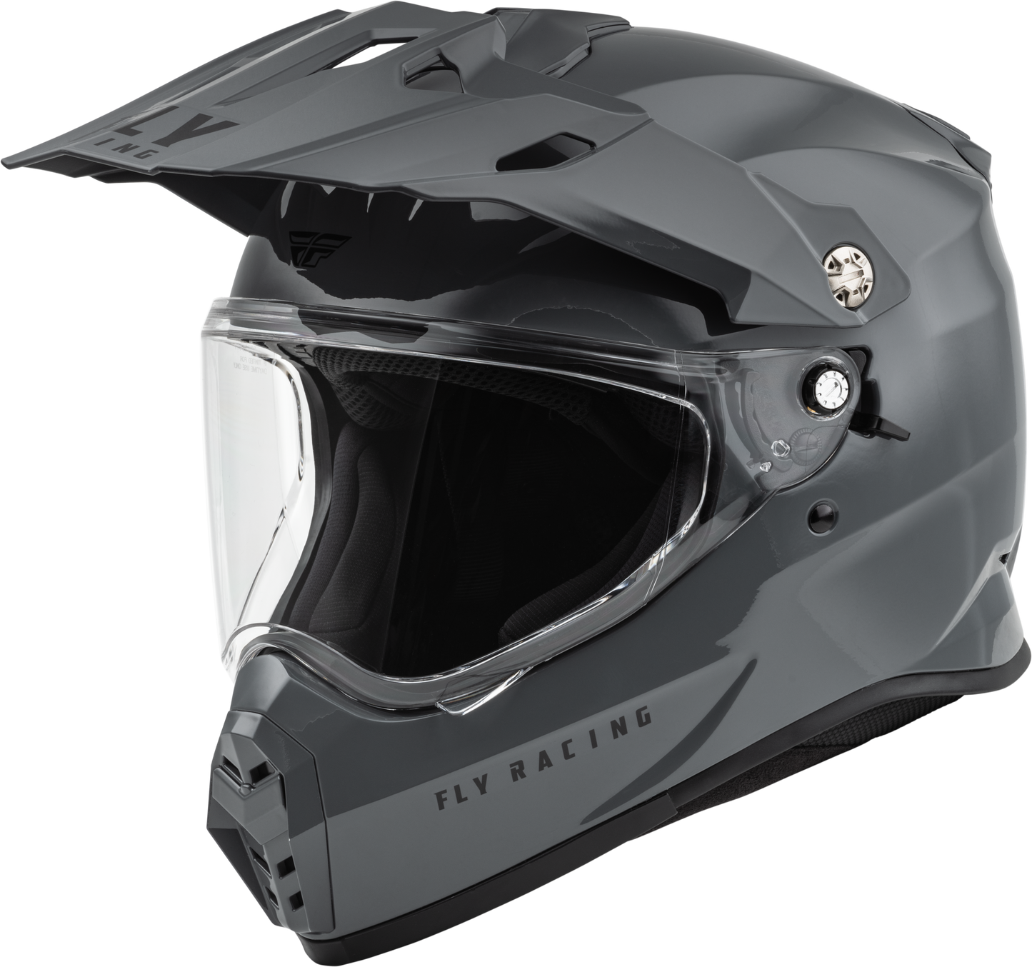 Fly Racing Trekker Solid Grey Helmet XL with Integrated Sunshade and Advanced Safety Features