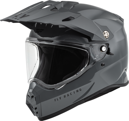 Fly Racing Trekker Solid Grey Helmet XL with Integrated Sunshade and Advanced Safety Features