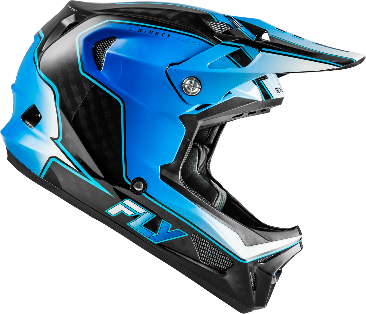 Fly Racing Werx R Flow Carbon Helmet Black Carbon/Blue/White Large