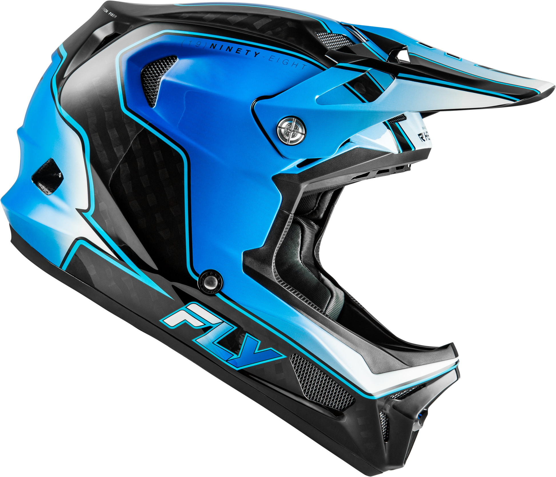 Fly Racing Werx R Flow Carbon Helmet Black Carbon/Blue/White Large