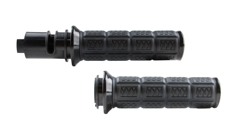 Kuryakyn Enygma Grips for Touring and Softail Models – Black, Part No. kur10142-2