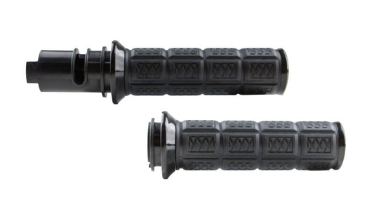 Kuryakyn Enygma Grips for Touring and Softail Models – Black, Part No. kur10142-2