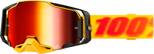 100 Percent Armega Tetsu Mirror Red Lens MX Goggle - Impact-Resistant, Ultra HD Clarity