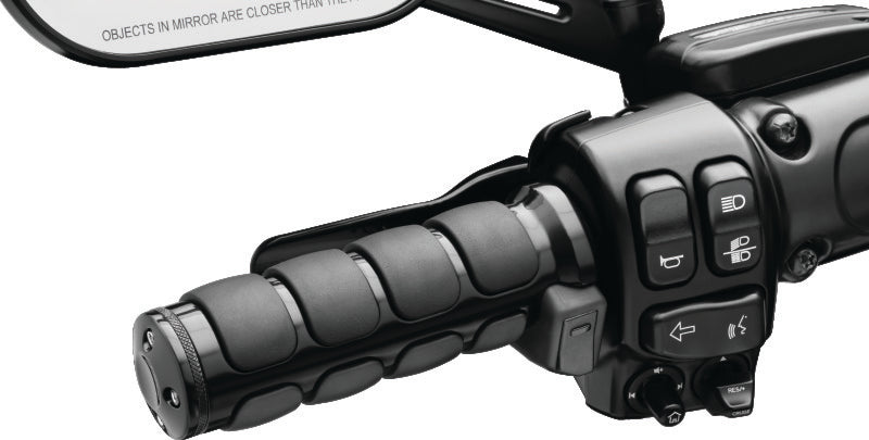 Kuryakyn Heated ISO Grips Dual Cable Gloss Black – Keeps Hands Warm with Adjustable Heat Settings