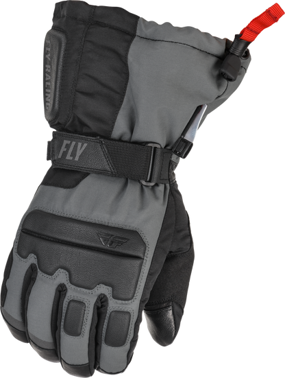 Fly Racing Aurora Gloves Black/Grey Small – Insulated Waterproof Motorcycle Gloves with Touch Screen Compatibility