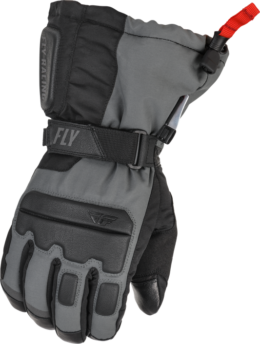 Fly Racing Aurora Gloves Black/Grey Large - Insulated Waterproof Motorcycle Gloves