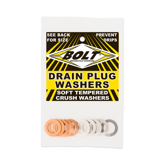 BOLT Crush Washers 14x22.3mm Assortment - 10 Pack of Aluminum & Copper Washers