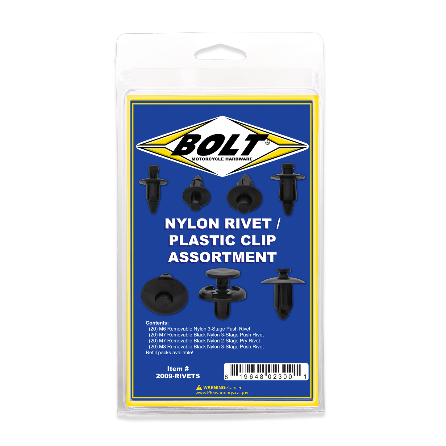 BOLT Rivet Assortment Pack - Part 2009-RIVETS, 80 Pieces for Automotive and DIY Projects