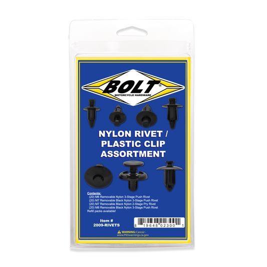 BOLT Rivet Assortment Pack - Part 2009-RIVETS, 80 Pieces for Automotive and DIY Projects