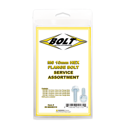 BOLT M6 Hex Flange Bolt Assortment Kit, 10mm Length, 80 Pieces