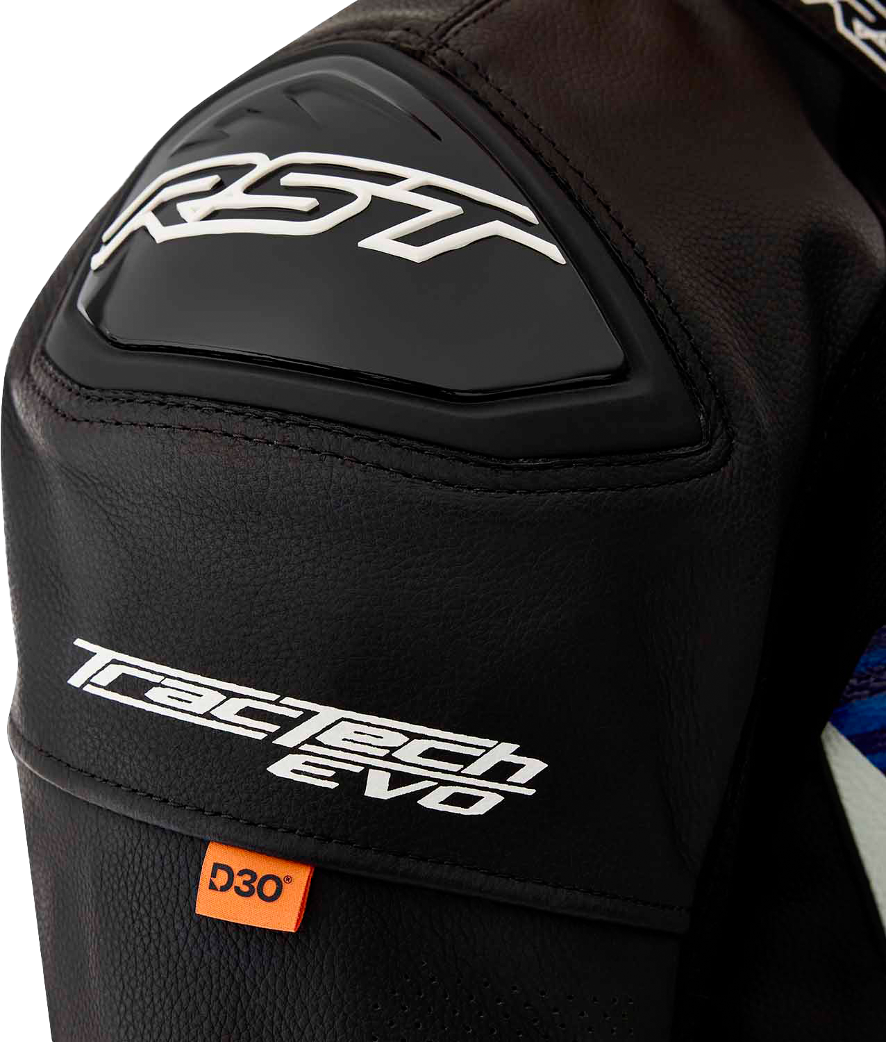 RST Tractech Evo D3o Leather Jacket Blue/Black Size Small
