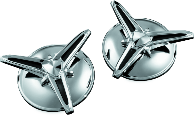 Kuryakyn Knock-Off Center Caps for Trikes Chrome - Custom Decorative Wheel Center Covers