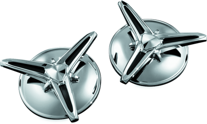Kuryakyn Knock-Off Center Caps for Trikes Chrome - Custom Decorative Wheel Center Covers