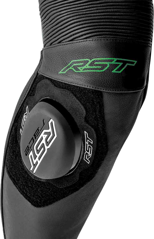 RST S1 D3o Suit Black, Gray, and Fluorescent Green Leather XL – Model 103604F.GRN-46
