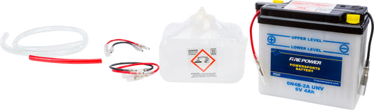 FIRE POWER 6N4B-2A/UNV 6V Motorcycle Battery with Acid Pack for Kawasaki, Suzuki Models