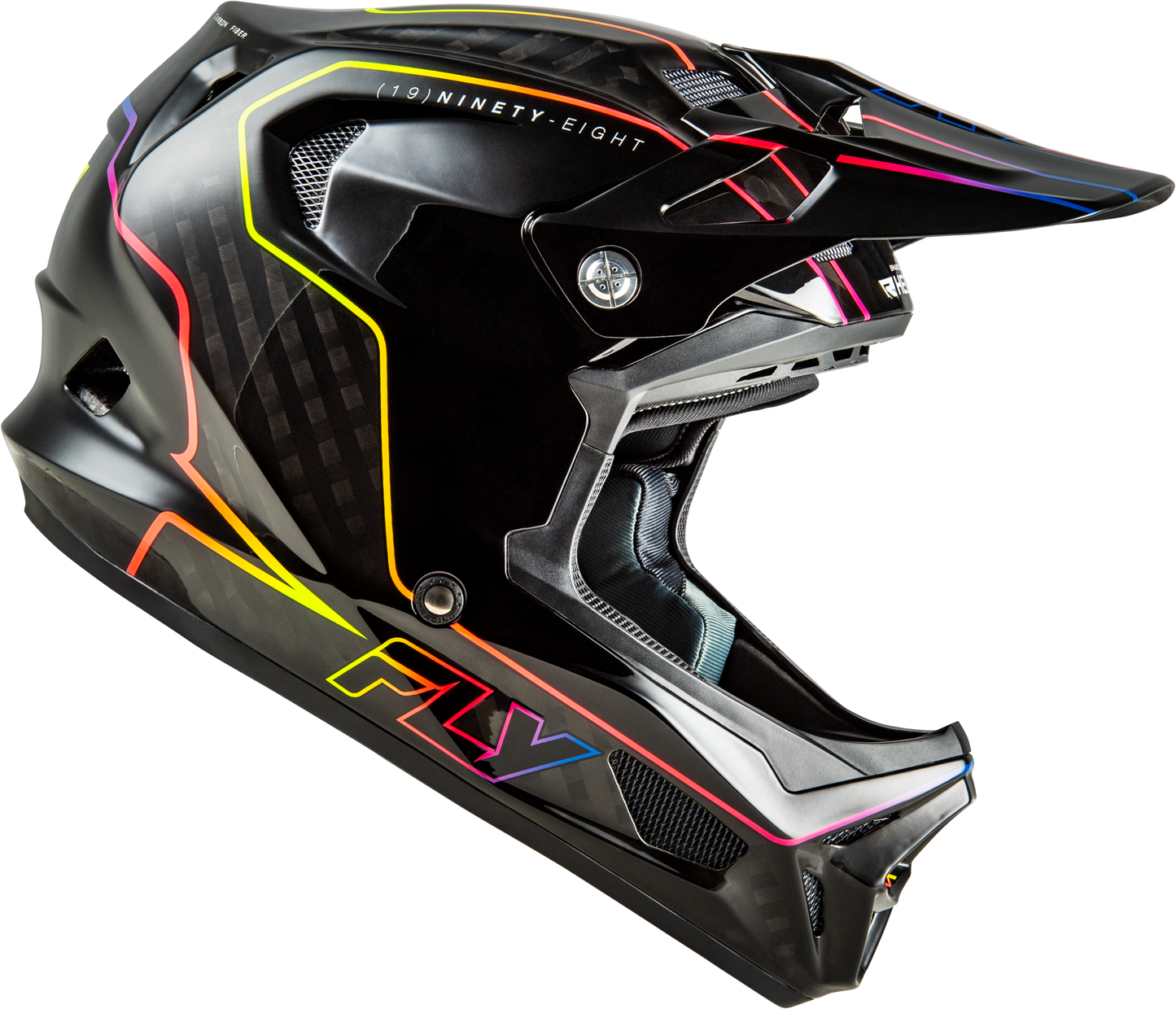 Fly Racing Yth Werx R Flow Carbon Youth Helmet with Black Carbon Finish, Part Number 73-9233YL