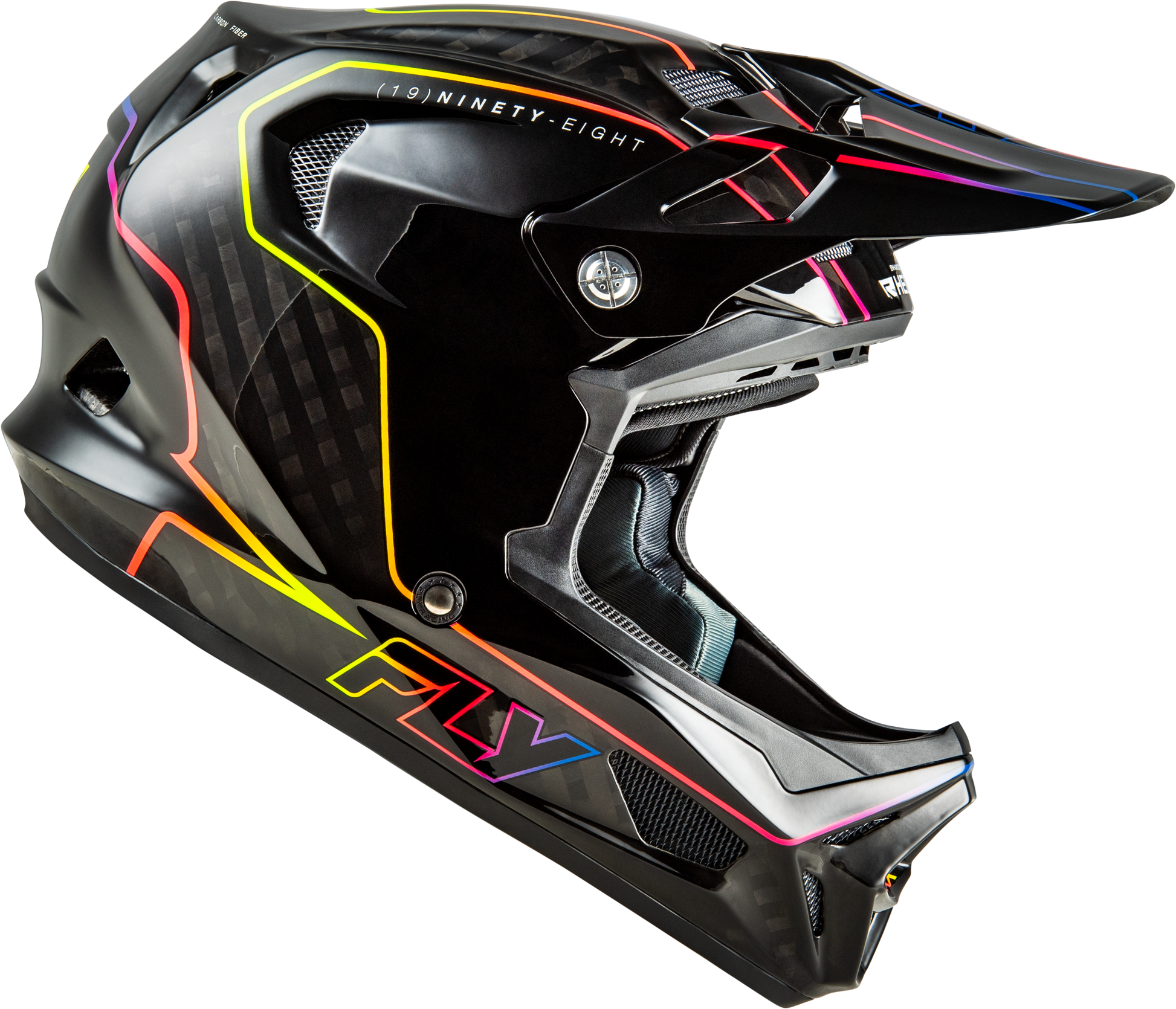 Fly Racing Yth Werx R Flow Carbon Youth Helmet with Black Carbon Finish, Part Number 73-9233YL