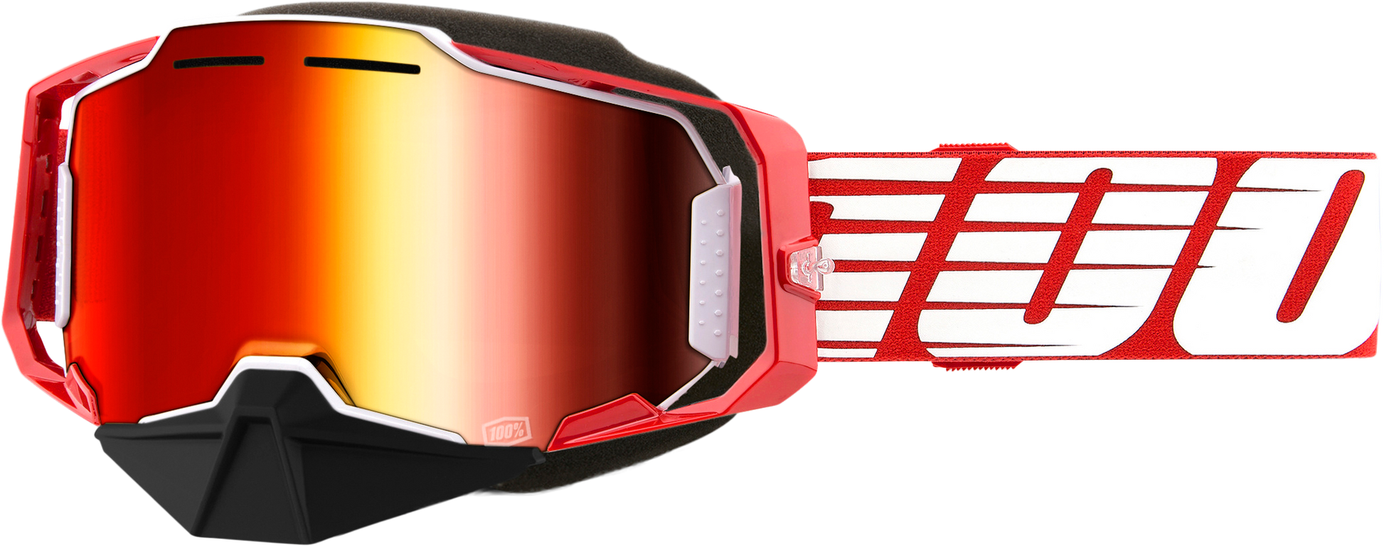 100-Percent Armega Snowmobile Goggle with Red Mirror Lens - Part 50008-10010