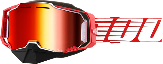 100-Percent Armega Snowmobile Goggle with Red Mirror Lens - Part 50008-10010