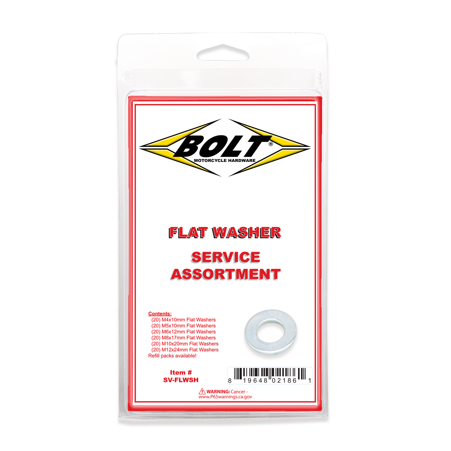 BOLT SV-FLWSH Flat Washer Assortment 120 Piece Kit for General Fastening