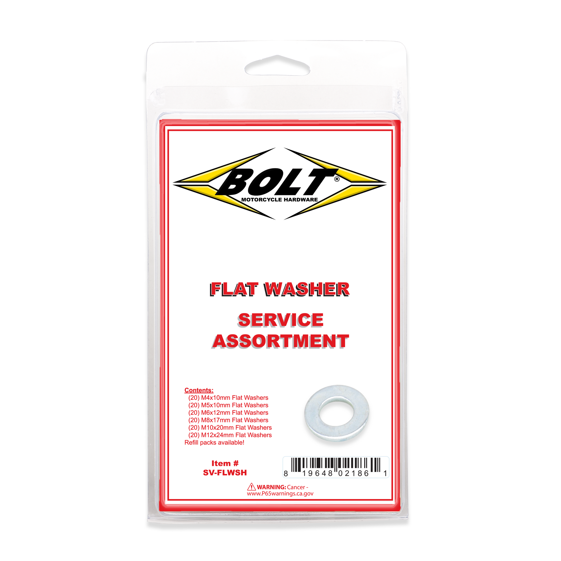 BOLT SV-FLWSH Flat Washer Assortment 120 Piece Kit for General Fastening