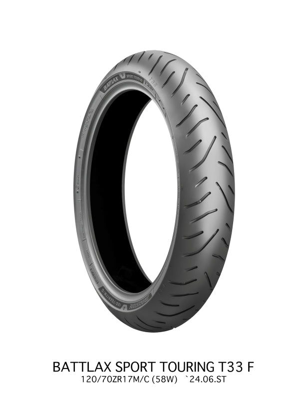 Bridgestone Battlax Sport Touring T33F Tire - 120/70R19 60V TL Front for Sport and Touring Motorcycles