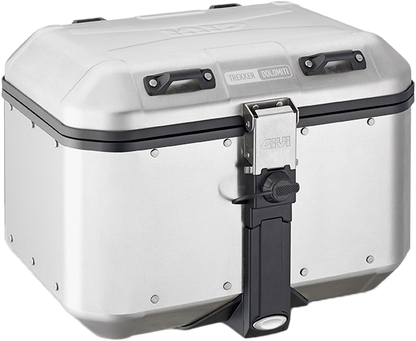 GIVI Dolomiti Monokey Top Case 46L Silver - Durable Motorcycle Luggage with Security Lock