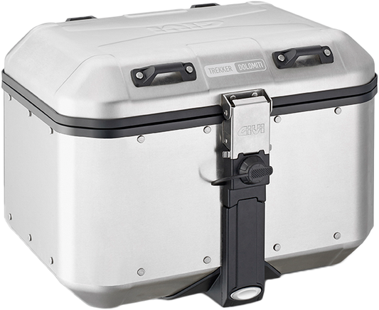 GIVI Dolomiti Monokey Top Case 46L Silver - Durable Motorcycle Luggage with Security Lock