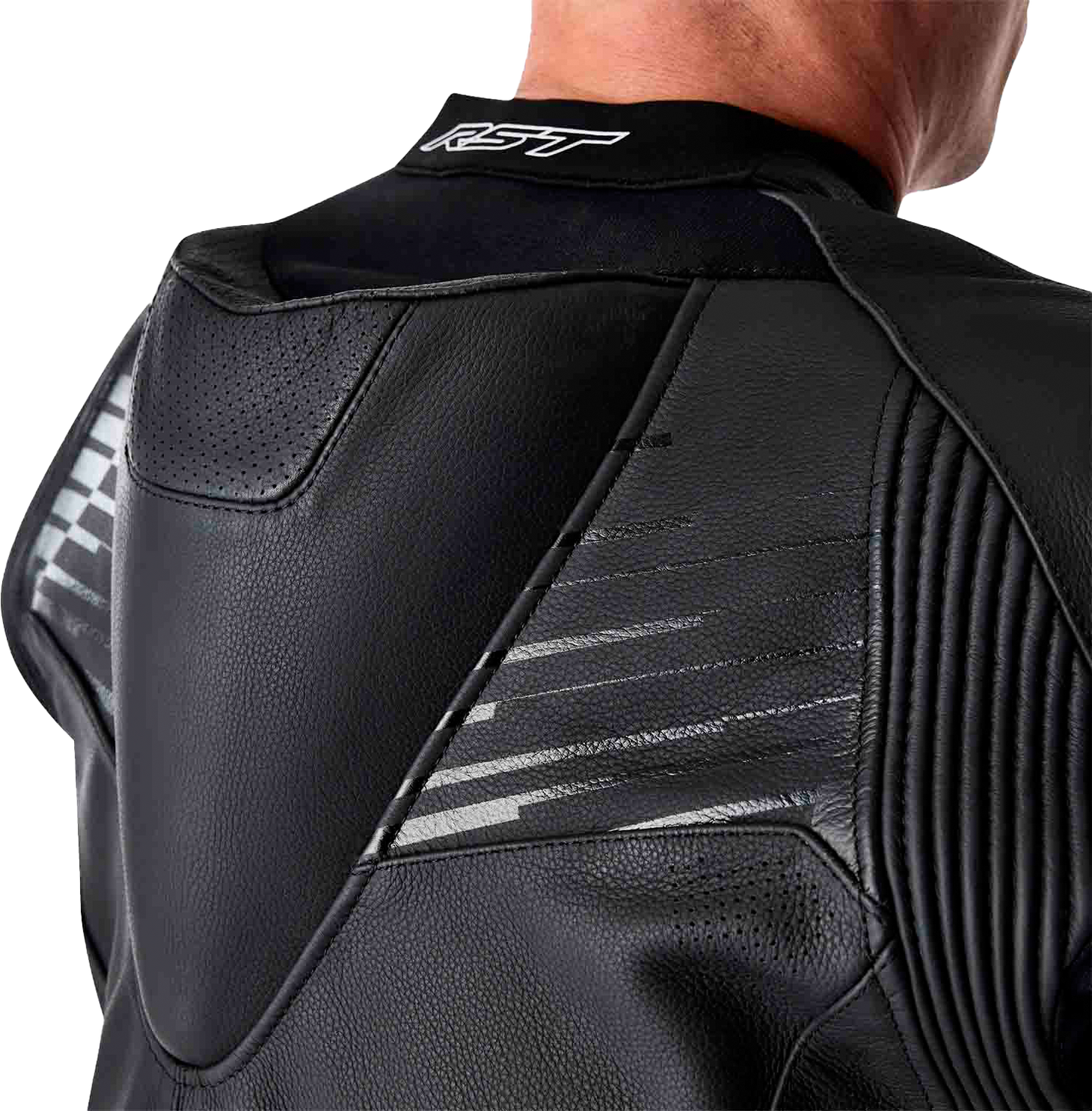 RST Tractech Evo D3o Leather Jacket White/Black - Small