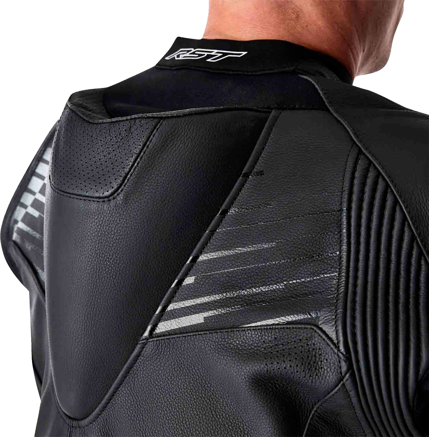 RST Tractech Evo D3o Leather Jacket White/Black - Small