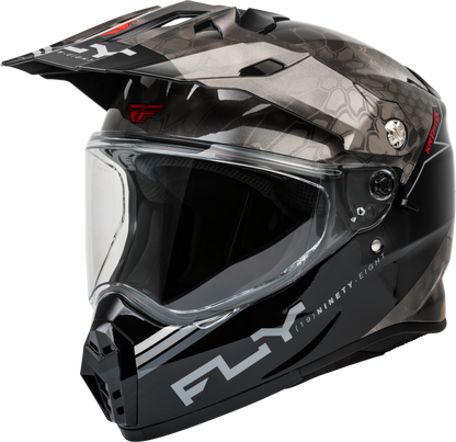 Fly Racing Trekker Kryptek Conceal Helmet Black/Grey/White XL – DOT & ECE Certified Motorcycle Helmet with Sunshade and Removable Liner