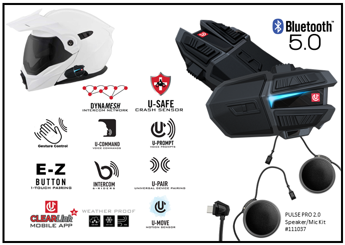 UCLEAR Motion Infinity Dual Bluetooth Communicator for Helmets - Part #180511