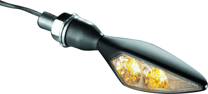 Kuryakyn Micro Rhombus Amber Turn Signal Set for Front and Rear - Satin Black, Part Number KUR2550