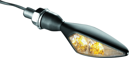 Kuryakyn Micro Rhombus Amber Turn Signal Set for Front and Rear - Satin Black, Part Number KUR2550