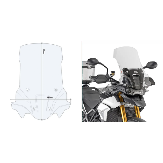 GIVI D6418ST Rally Clear and Smoke Windshields for Motorcycle