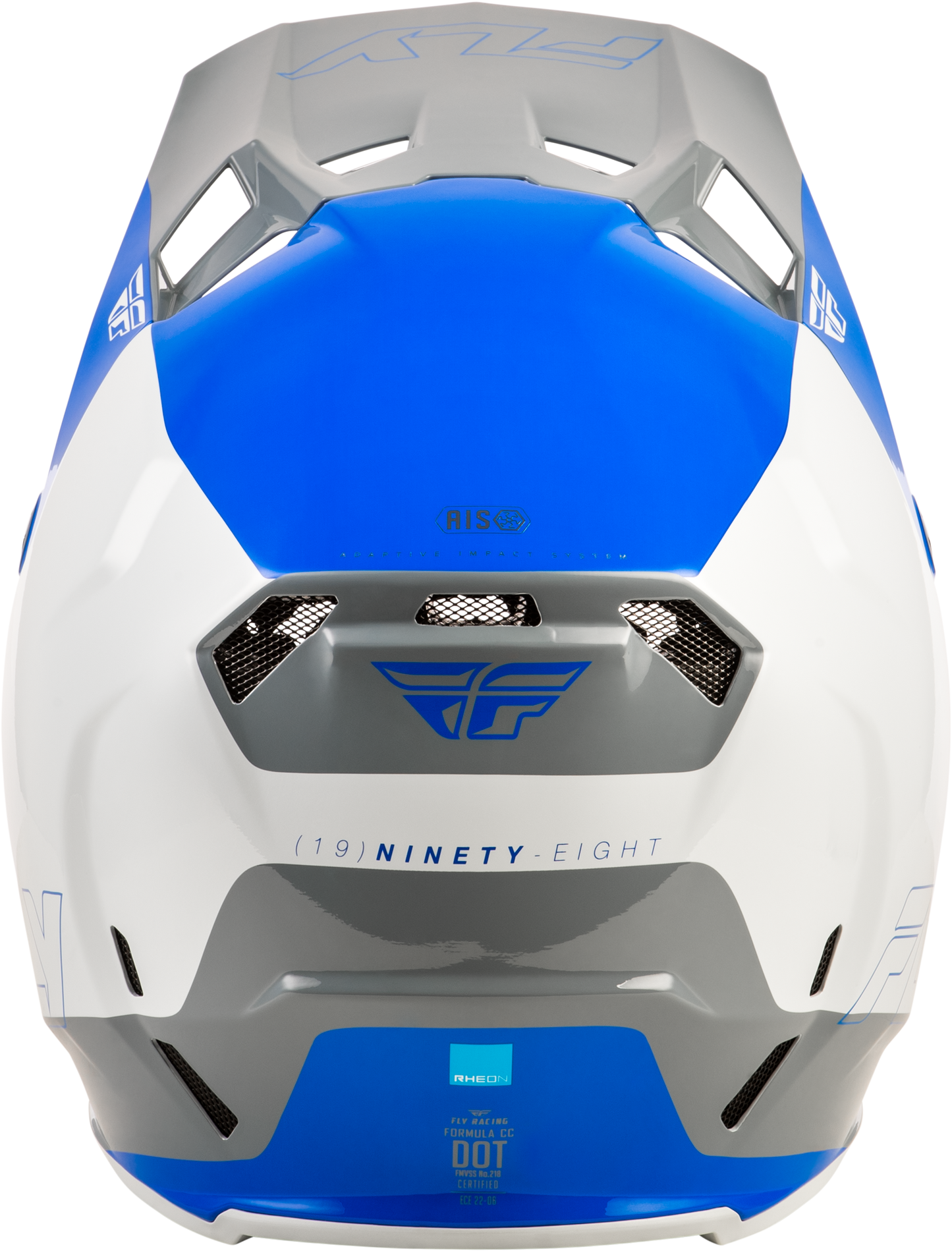 FLY RACING YOUTH FORMULA CC GLIDE HELMET BLUE/LIGHT GREY/GREY YL'YL