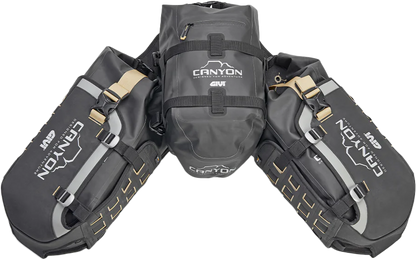 GIVI Canyon Adventure Modular Base with 2x 16L and 1x 12L Bags – Durable Waterproof Motorcycle Storage System