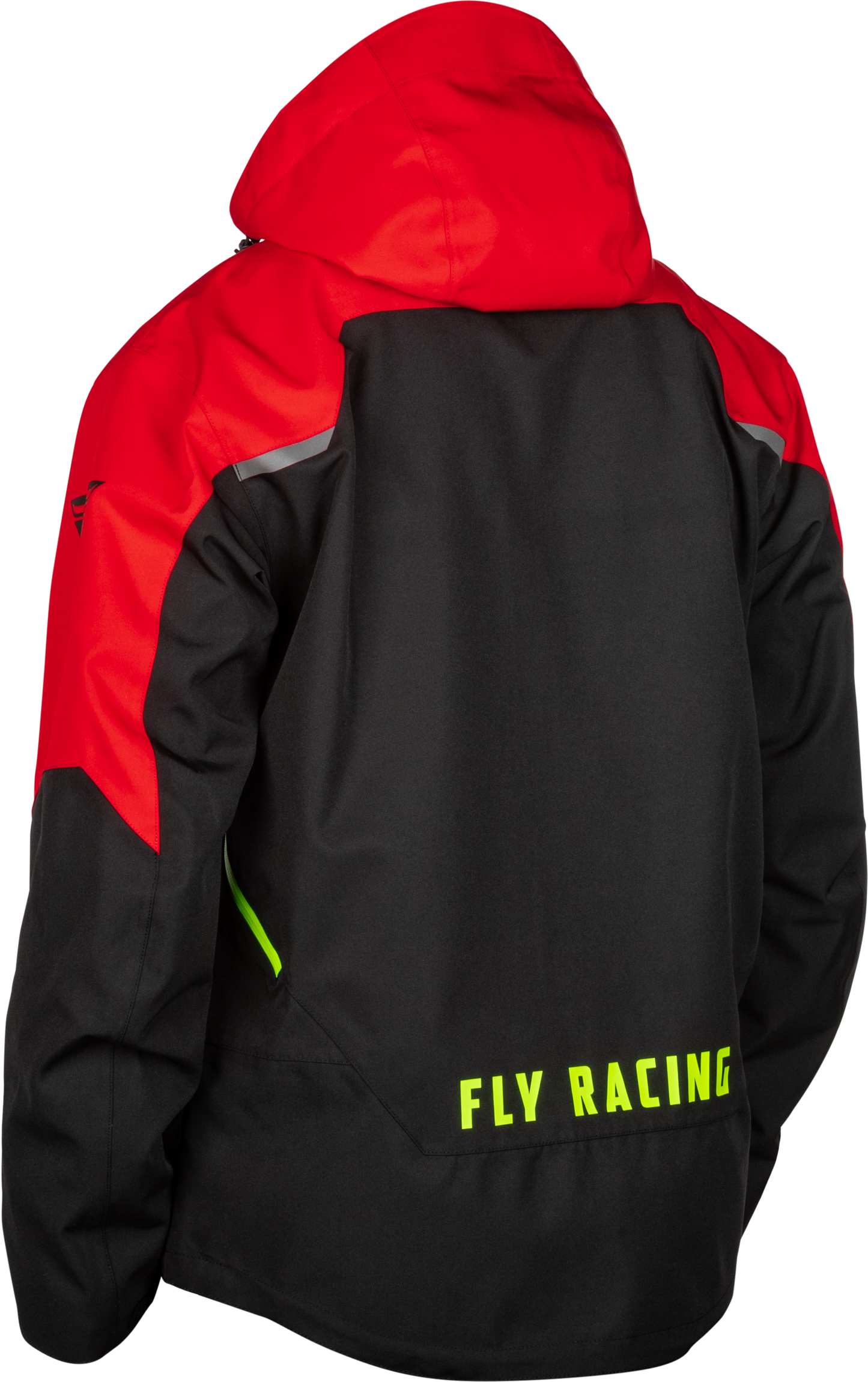 Fly Racing Carbon Jacket Black/Red Large - Waterproof Snowboarding and Ski Jacket with Hydraguard Pro Tech