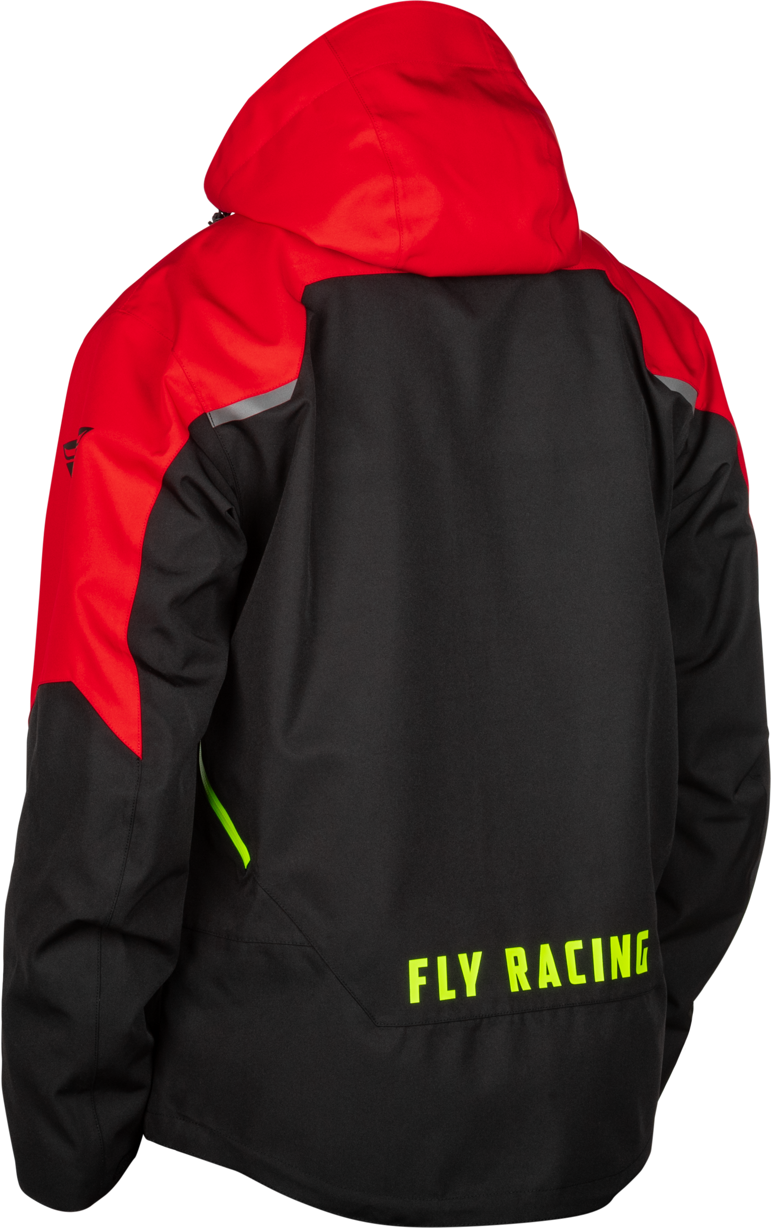 Fly Racing Carbon Jacket Black/Red Large - Waterproof Snowboarding and Ski Jacket with Hydraguard Pro Tech