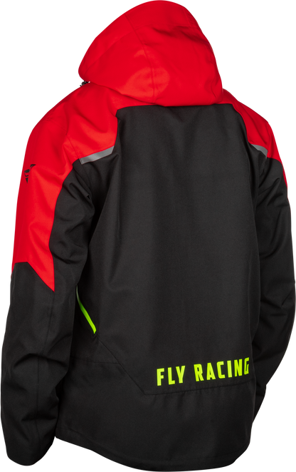 Fly Racing Carbon Jacket Black/Red Large - Waterproof Snowboarding and Ski Jacket with Hydraguard Pro Tech