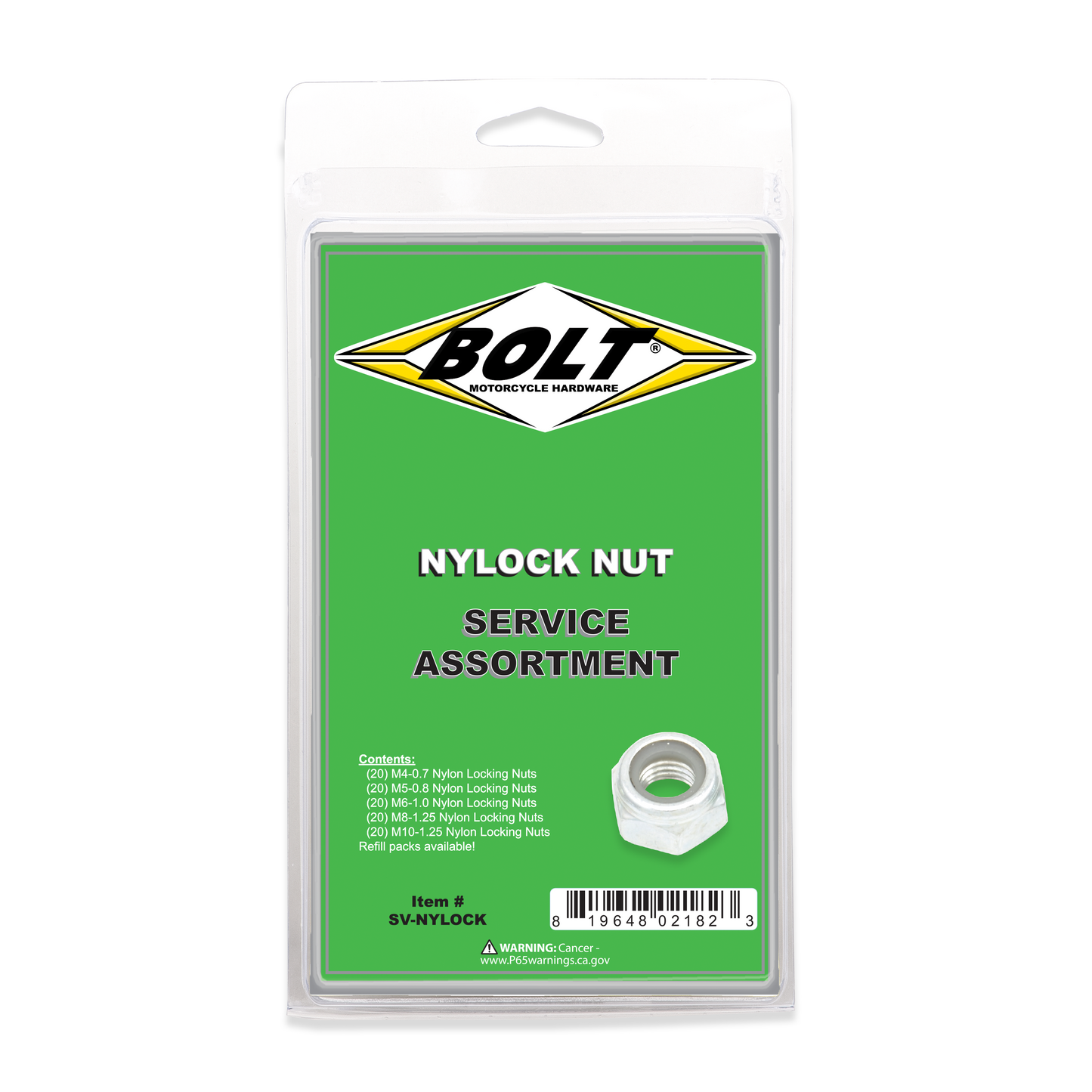 BOLT SV-NYLOCK Nylon Locking Nut Assortment Kit – 100 Pieces