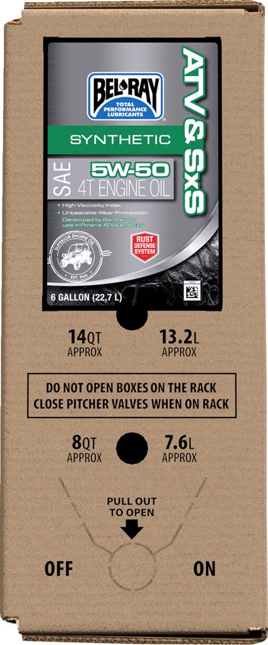 BEL-RAY ATV & SxS Synthetic Oil 6Gal Bag 302664150033 - Kelly Motorsports