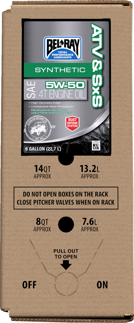 BEL-RAY ATV & SxS Synthetic Oil 6Gal Bag 302664150033 - Kelly Motorsports