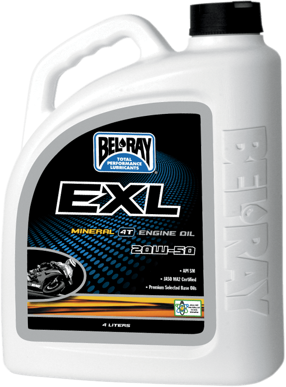 BEL-RAY EXL 4T Mineral Oil 20W-50 - 4L - Part Number 99100-B4LW - Kelly Motorsports