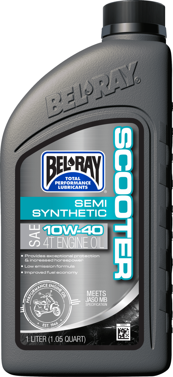 BEL-RAY Semi-Synthetic Scooter Oil 10W-40 - 1 Quart (Part No. 303064150160) - Kelly Motorsports