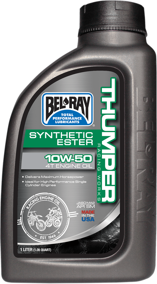 BEL-RAY Thumper Synthetic Oil 10W-50 - 1 Quart - Part Number 99550-B1LW - Kelly Motorsports